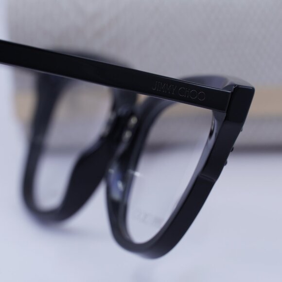 Jimmy Choo JC237 0807 00 Cat Eye 49mm Eyeglasses - Black with Glitter - Picture 6 of 10